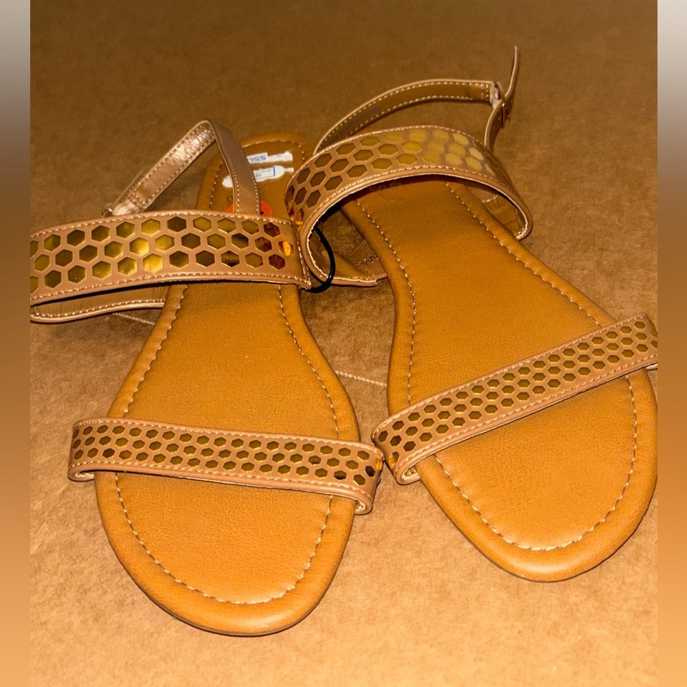 Madeline Stuart Flat gold Leather Capsule Sandal